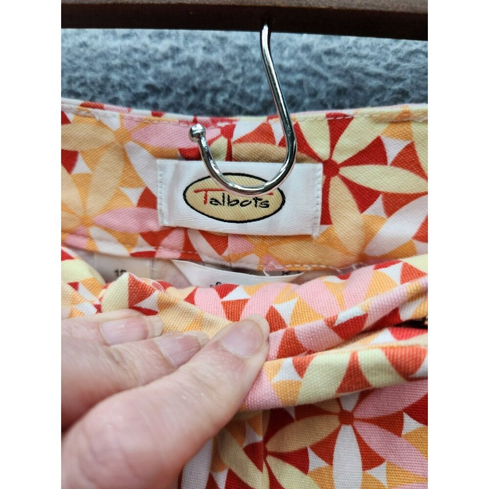 Talbots Womens Size 12 Geometric Print Stretch Pants Multi-Color Made In Hong Ko - Picture 3 of 7